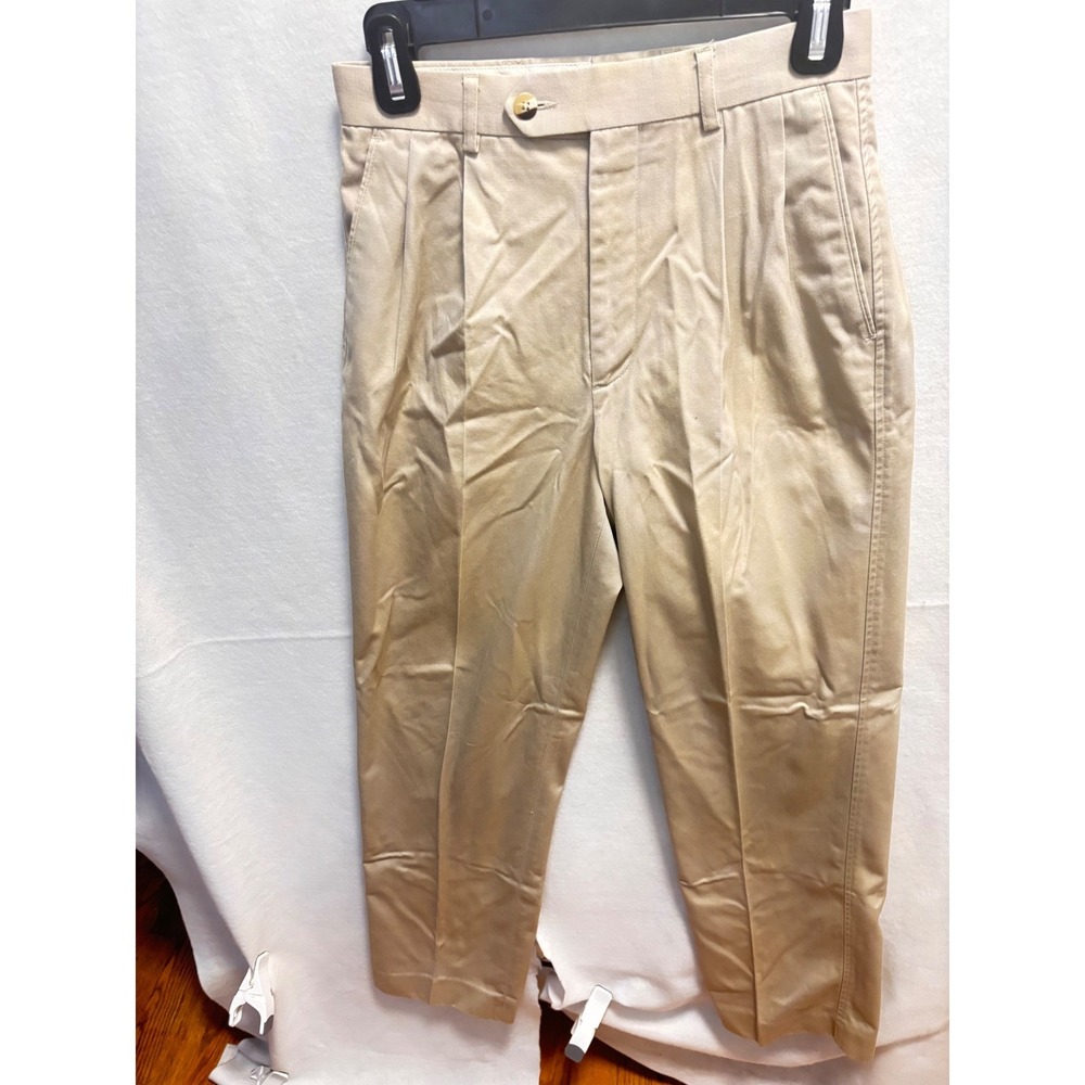 Lord & Taylor Pleated Chino Pants Boys 18S Khaki Tan‎ Excellent Cotton Trousers